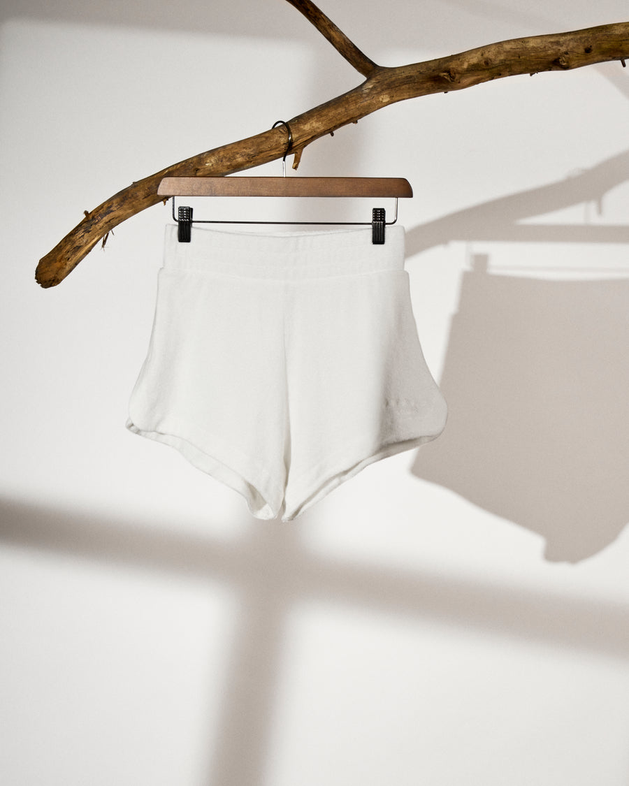 Salty White Terry Towel Shorts